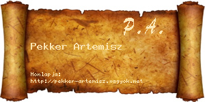 Pekker Artemisz névjegykártya